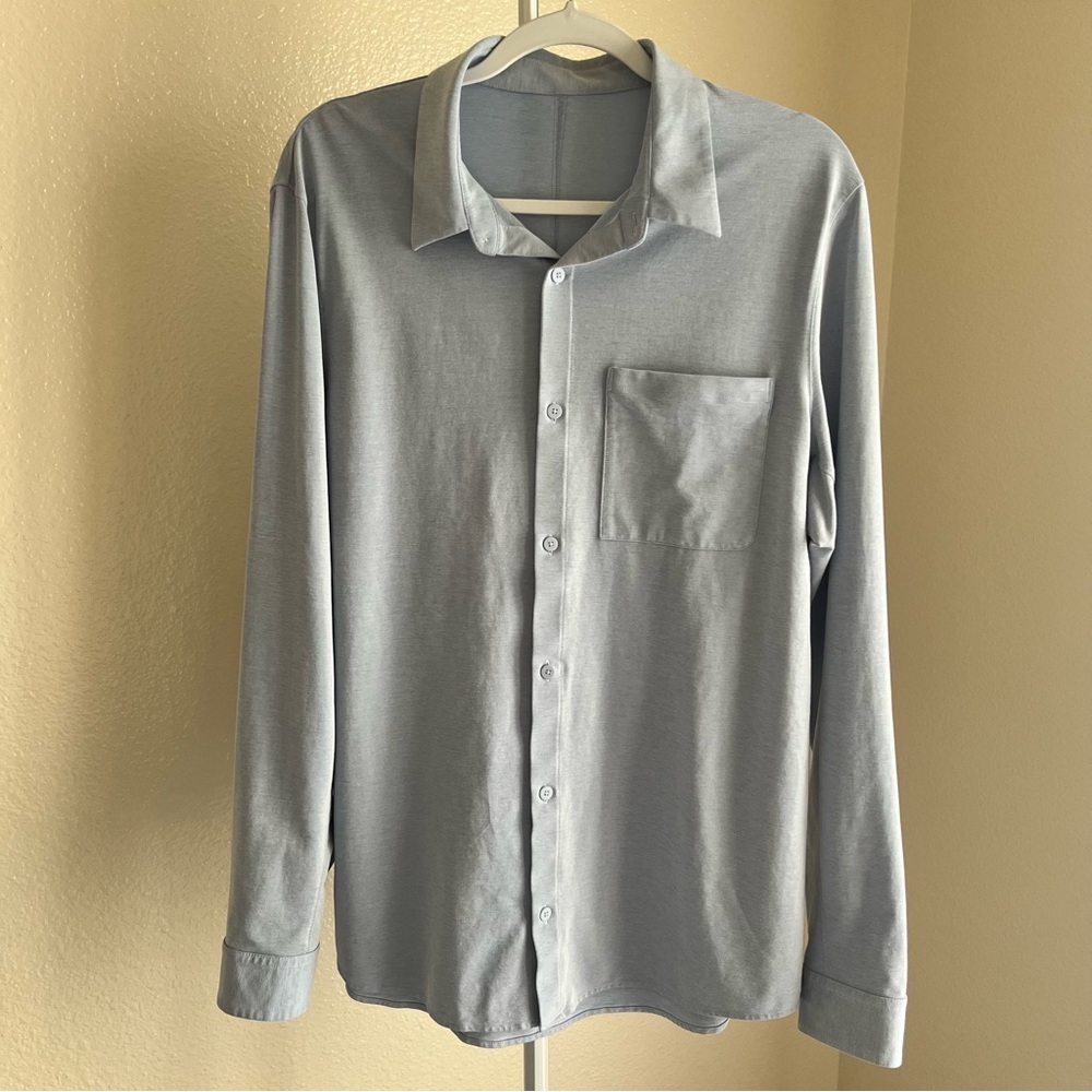 Lululemon Commission Long-Sleeve Shirt Pocket Light Blue 2XL
